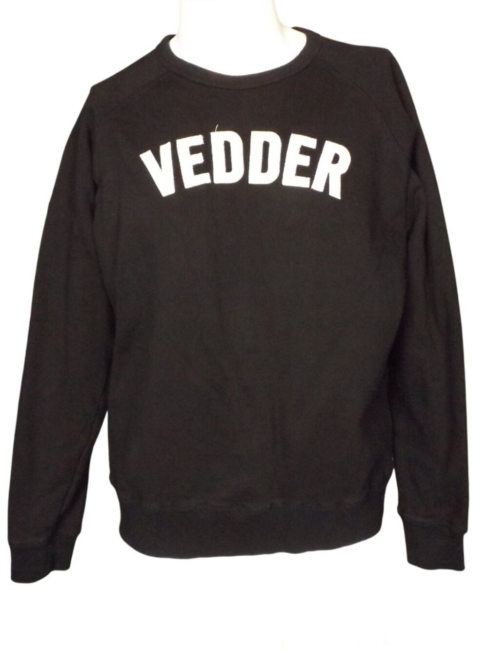 EDDIE VEDDER Sweatshirt, L, Black, Cloth lettering "Vedder", EV, 2 sides, Cotton - Picture 9 of 11